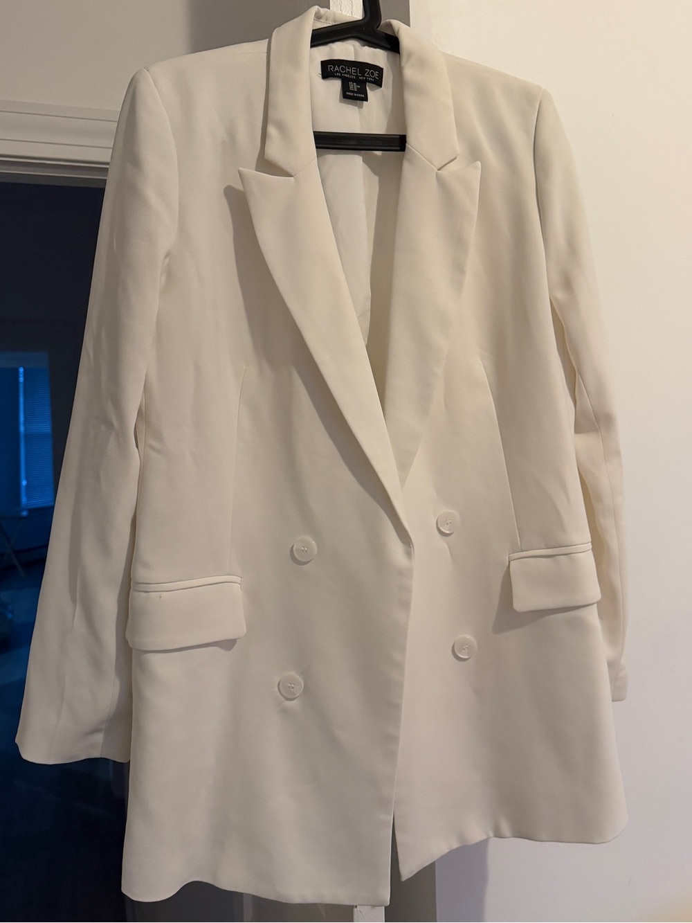 Rachel Zoe White Double-Breasted Blazer Jacket